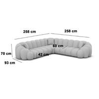 Dolban canapé corner en tissu texturé beige