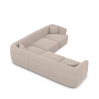 Gankeri canapé corner en tissu texturé beige