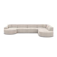 Onys canapé panoramique angle gauche tissu texturé beige