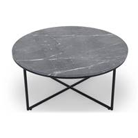 Armelle table basse en marbre gris et métal noir