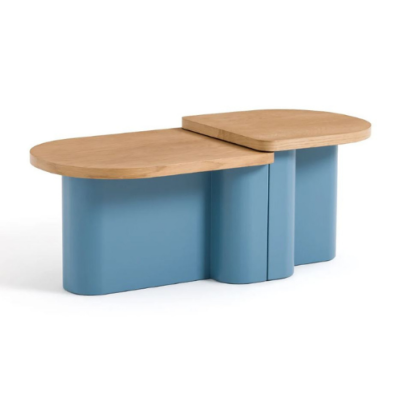 Lazno lot de 2 tables basses gigognes bleu