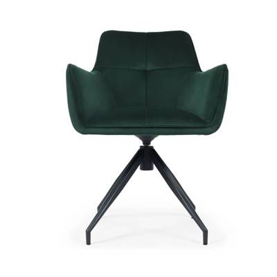 Olivier chaise de bureau velours vert cèdre et métal noir