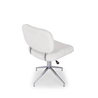 Laine chaise de bureau tissu bouclette blanc et métal chrome