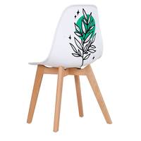 Osmosis chaise scandinave d'artiste blanche et feuille