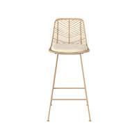 Capurgana tabouret de bar mi-hauteur en rotin naturel et beige