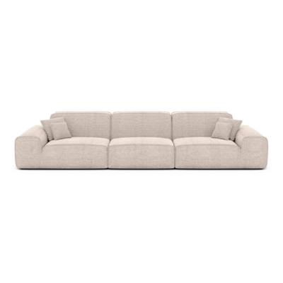 Doreli canapé 4 places en tissu texturé beige