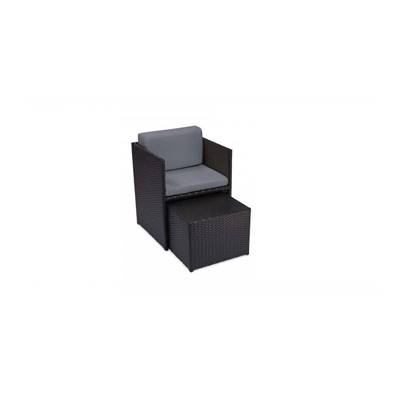 Bayonne set fauteuil et pouf de jardin gris