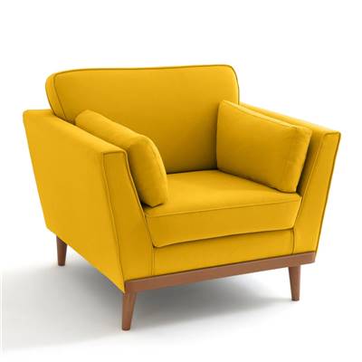 Satie fauteuil jaune moutarde