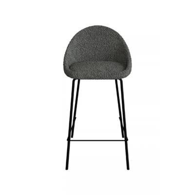 Turin chaise pour îlot central arrondie tissu bouclette gris H65cm