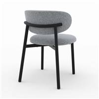 Lanca chaise en tissu gris foncé chiné et métal noir