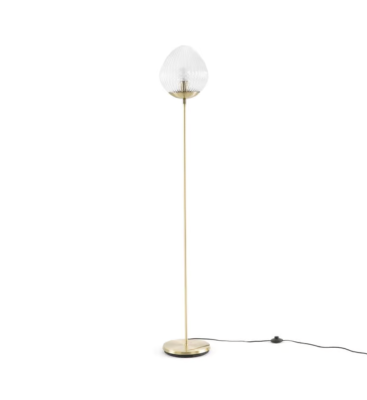 Jakarta Lampadaire laiton et verre strié