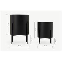 Valleta lot de 2 cache-pots noir