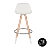 Izzi chaise de bar style scandinave blanche repose-pieds métal