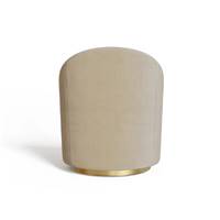 Jade fauteuil pivotant en velours taupe clair pied doré