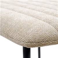 Kota lot de 4 chaises de repas en tissu beige pieds métal noir