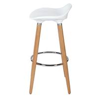 Ireka tabouret de bar scandinave blanc et bois de hêtre H73