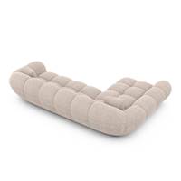 Sigono canapé d'angle gauche en tissu texturé beige