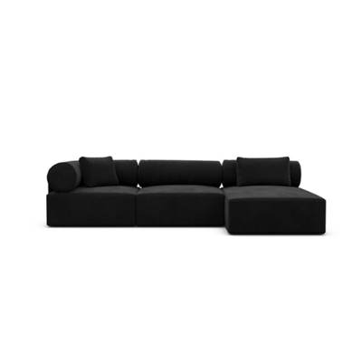 Anicipri canapé d'angle droit en velours noir