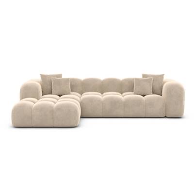 Cotton canapé d'angle gauche en velours crème