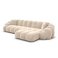 Dolban canapé d'angle droit en velours crème