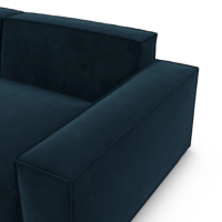 Stacele canapé d'angle droit en velours bleu pétrole