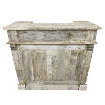 Comptoir de bar en bois de manguier clair 2 tiroirs