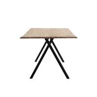 Robin table à manger rectangulaire en bois d'acacia et métal 6 pers