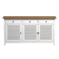 Anielle buffet en bois recyclé blanc effet vieilli