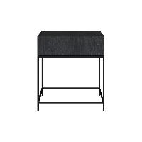 Timber table de chevet en bois d'acacia et métal noir 1 tiroir