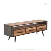 Soho meuble TV bois de bateau recyclé 1 niche 3 tiroirs