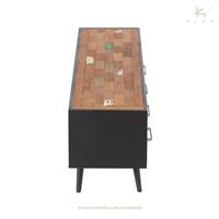 Soho meuble TV bois de bateau recyclé 1 niche 4 tiroirs