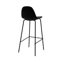 Vladi chaise de bar en velours noir H75