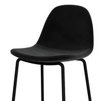 Vladi chaise de bar en velours noir H65