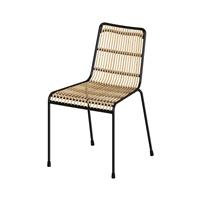 Lynette chaise en rotin et structure métal noir