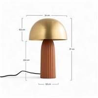 Shimo lampe de table champignon terracotta et doré