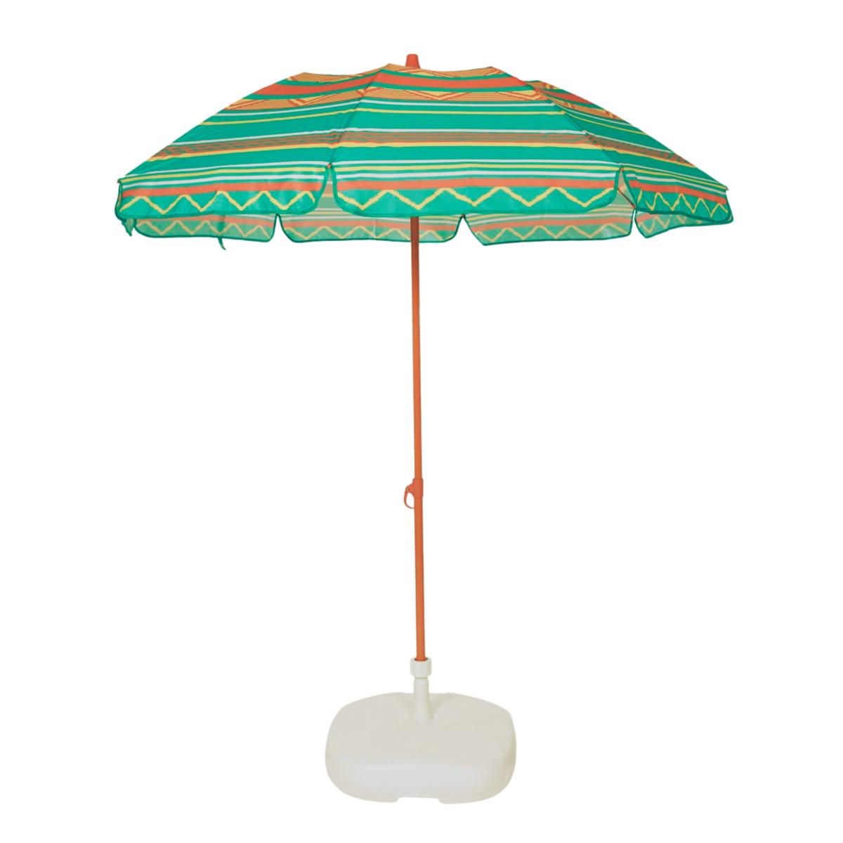 Fold parasol en toile vert rayé ø160