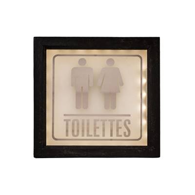 Panneau noir toilettes lumineux
