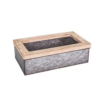 Boîte zinc/bois grillagée