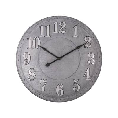 Pendule zinc chiffres émaillés Ø 92 cm