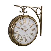 Horloge pendule pivotante de gare à 2 faces avec potence
