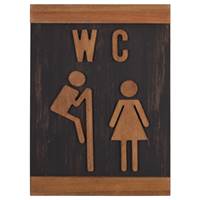 Panneau bois WC 21 x 16 cm
