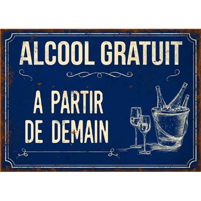 Plaque "Alcool gratuit" 21 x 15 cm