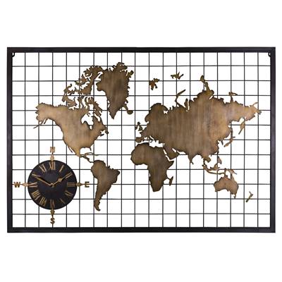 Mappemonde 60 x 88 cm avec pendule