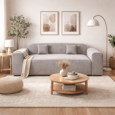 Brenda canapé 2 places en velours gris clair