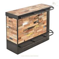 Nautical bar central angle droit bois de bateau recycl L164cm