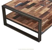 Nautical table basse bois de bateau recyclé 2 plateaux L120cm