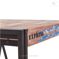 Nautical table haute bois de bateau recyclé L80cm