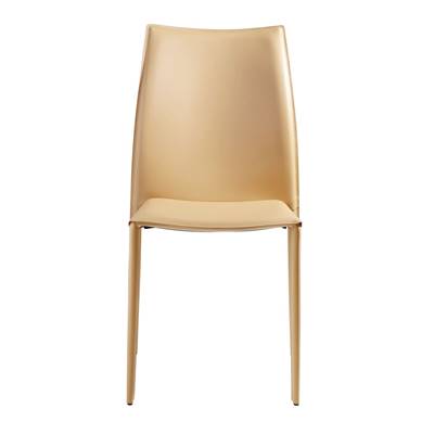 Solene chaise en cuir moutarde