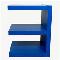 Xely table de chevet forme E bleu