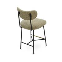 Lama tabouret de bar tweed taupe et métal noir